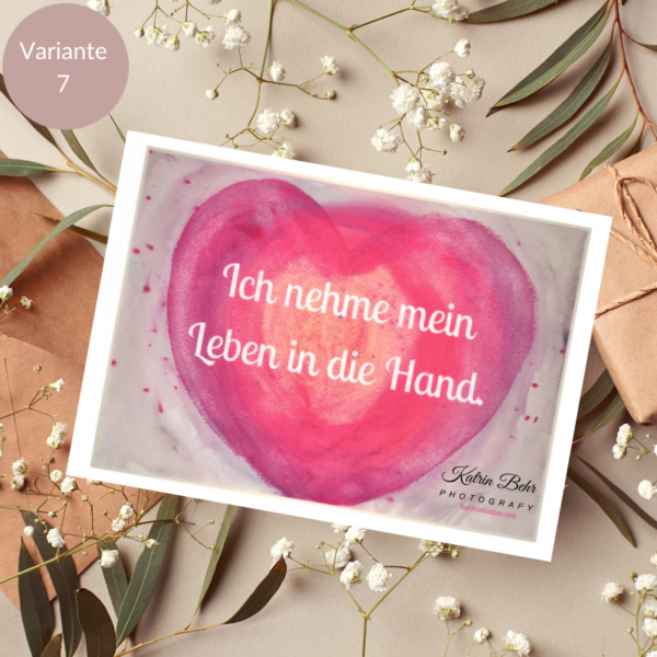 Affirmationskarte "Ich nehme mein Leben in die Hand" von Katrin Behr - Selbstliebe